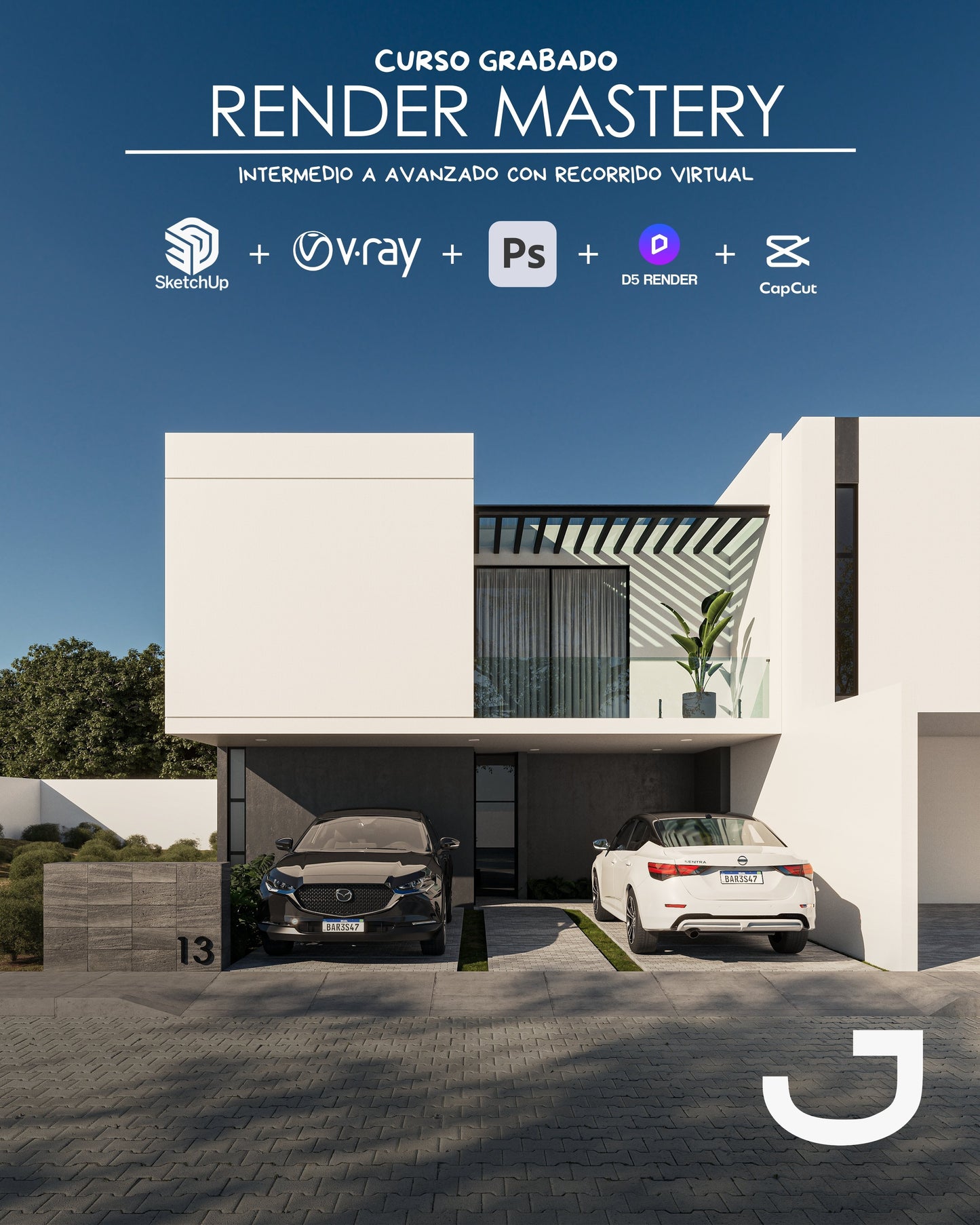 Curso Intermedio Avanzado Sketchup + Vray + Ps + D5Render + Capcut